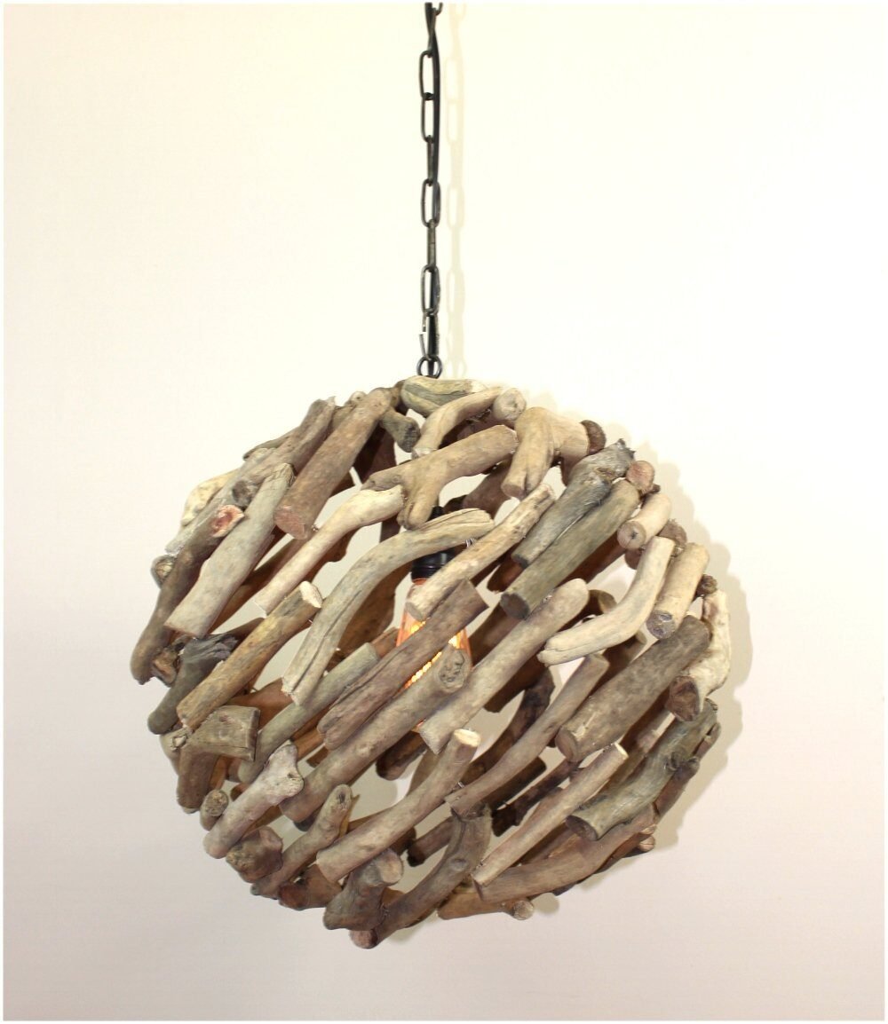 BIG Driftwood Ball Pendant Chandelier Ceiling Mounted Light Fixture